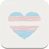Untersetzer aus Kork – Herz Trans LGBT Flagge Trans – 6 Stück (95 x 95 mm)