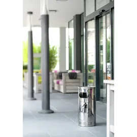 Wesco Standascher Edelstahl, 15 l Stahl mit Aschenbecher