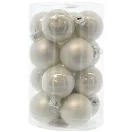 Kaemingk Weihnachtsbaumkugeln Glas 3,5 cm 16 Stück weiß
