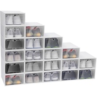 Xigner Schuhboxen Stapelbar Transparent,20 Stück Schuhbox PP,Shoe box Transparentes Design,Schuhkarton Herz Löcher Geruchsvermeidung,Shoe storage