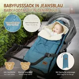 joyz Babyfußsack 94x48x10 cm Jeans-Blau aus Polyester Joyz