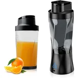 Tragbarer Mixer to go, 700 ml Smoothie Maker mit USB, 22000 U/min, leistungsstarker smoothie maker to go mit 6000 mAh Akku & Eiszerkleinerung (Schwarz)