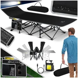 KESSER® Campingbett Feldbett Klappbar Klappbett Campingliege inkl. Tragetasche + Seitentasche Stabiles Feldbett 250kg Belastbar Metallrohr 600D Oxfordgewebe Tragbar Liege Reise Bequem