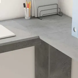 vidaXL Eckschreibtisch Beton Grau