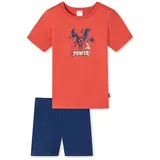 SCHIESSER Pyjama kurz - Natural Love Organic Cotton (2 tlg) schlafanzug schlafmode bequem rot 92 EU