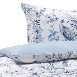 Bettwäsche-Set BALLARD Baumwollsatin 135 x 200 cm Blau
