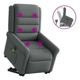 vidaXL Massagesessel mit Aufstehhilfe Dunkelgrau Stoff
