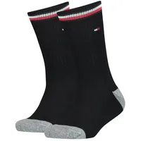 TOMMY HILFIGER Kinder Socken im Pack - ICONIC SPORTS, Vorteilspack, Frottee-Sohle, 27-42 Schwarz 35-38 4er Pack (2x2P)