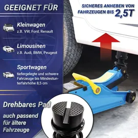 BITUXX Rangierwagenheber Stahl 85-380 mm blau