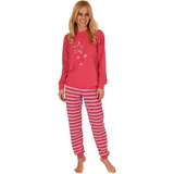 Normann Damen Frottee Langarm Schlafanzug Pyjama - auch in Übergrössen, Farbe:pink, Größe:34 - 34