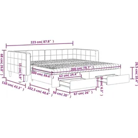 vidaXL Tagesbett 100 x 200 cm Schwarz