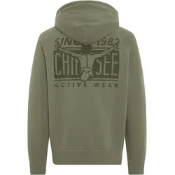 CHIEMSEE Sweatjacke mit CHIEMSEE Rückenprint, Dusty Olive, L