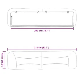 vidaXL Kopfteil-Kissen "Hvar" Dunkelbraun 200 cm Stoff