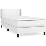 vidaXL Boxspringbett mit Matratze Weiß 80x200 cm Kunstleder - Weiß