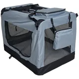 Estexo Transportbox Hundebox Faltbox XXL Transporttasche Tierbox Hunde Box Grau