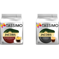 Tassimo Kapseln Jacobs Caffè Crema Classico, 80 Kaffeekapseln, 5er Pack, 5 x 16 Getränke & Kapseln Jacobs Espresso Classico, 80 Kaffeekapseln, 5er Pack, 5 x 16 Getränke