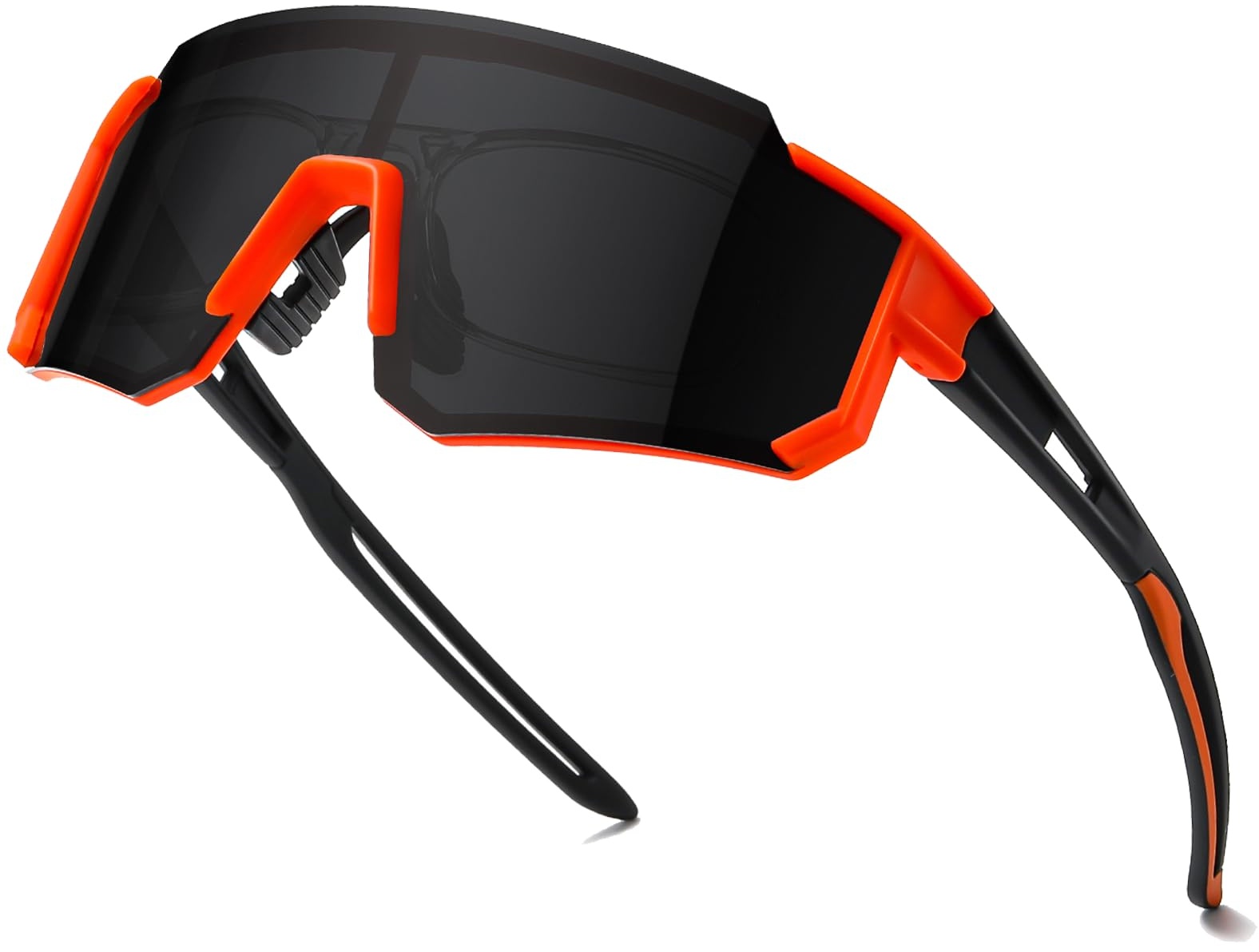 suoso Sportbrille-Sonnenbrille Herren-Damen-Fahrradbrille-Sunglasses men-Polarisiert-UV400-Damen-Ski Sonnenbrille-Schnelle Brille Rave-Radfahren-Fahrrad-Angeln-Rennrad brille 7-Orange grau