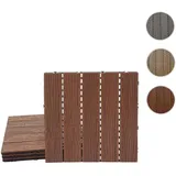 Mendler WPC Bodenfliese HWC-E19 dunkelbraun 50 x 50 cm 4 St.