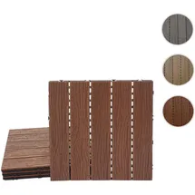 Mendler WPC Bodenfliese HWC-E19 dunkelbraun 50 x 50 cm 4 St.