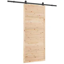 vidaXL Schiebetür rechts 90 x 208 cm braun