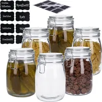 George's 6er Set Vorratsglas mit Bügelverschluss inkl. 8 Kreidetafelsticker