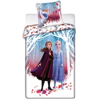 Aymax S.P.R.L. Bettwäsche Frozen 2 Leaves – Bettbezug Eiskönigin 140 x 200 cm + Kissenbezug 63 x 63 cm Disney