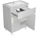 paplinskimoebel - Waschbecken mit Unterschrank 60 cm Breit Ariza Sink, Hängend oder Stehend, Waschtisch mit Unterschrank für Badezimmer, Waschbeckenunterschrank Weiß Hochglanz Front