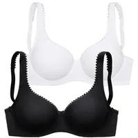 PETITE FLEUR T-Shirt-BH Damen weiß + schwarz Gr.90D