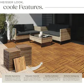 Tectake Terrassenfliesen Tabula 33 x 33 cm braun