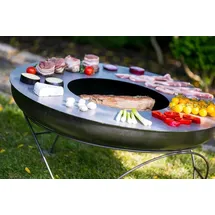 farmcook Grillplatte Ø 81 cm Stahl silber