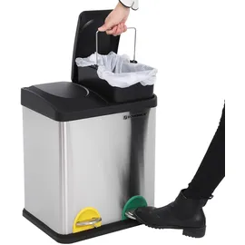 Songmics Mülleimer 30 l Silber/Schwarz