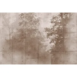 Living Walls Vliestapete Beton-Tapete mit Waldmotiv Natur Tapete Industrial 10 m 0,02 m 1 St braun