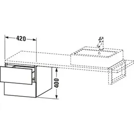 Duravit L-Cube 42x54,7cm, Tau ma, f Kons, 2 Schubkästen