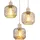 GLOBO Beige 3-flg. 35 cm Rund Glas, Metall