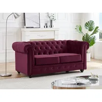 Vente-unique Sofa 2-Sitzer - Samt - Purpur - CHESTERFIELD