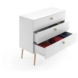 Möbel Kraft Kommode 100 x 85 cm Weiß