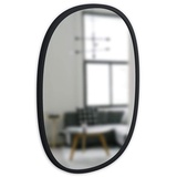 Umbra Wandspiegel – Ovaler Spiegel für Diele, Badezimmer, Wohnzimmer und Mehr, Schwarz, 45x60 cm