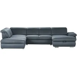 Lounge Collection Wohnlandschaft  mit verschiedenen Funktionen Amanda , blau , Maße (cm): B: 379 H: 85 T: 260.0