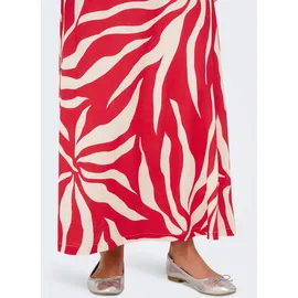 Only Maxirock Damen Rot/Schwarz Bedruckt M