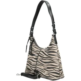 Burkely Animo Schultertasche Leder Schwarz/Grau