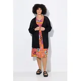 Angel Of Style by Happy Size Strickjacke Boxy Passform Lochstrick mit Glitzer Schwarz 46/48