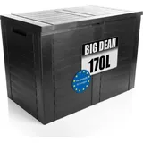 BigDean Aufbewahrungsbox Garten 170L mit Stecksystem aus Kunststoff – Auflagenbox wasserdicht für outdoor geeignet – Kissenbox im kompakten De... - Grau