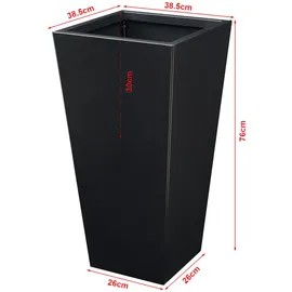 casa.pro Vaargel 76 x 39 x 39 cm Schwarz