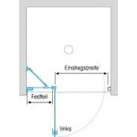 Dusbad Vital 2 Duschkabine links 75 x 200 cm Gold/ESG-Glas