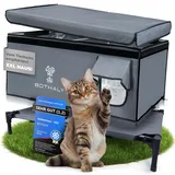 BOTHALY Katzenhaus Outdoor Winterfest [XXL] 2in1 Faltbar Katzenhöhle für Garten, Reisen, als Hundehütte Outdoor, Hundehöhle, Indoor, Isoliert, Wetterfest