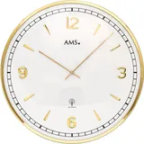 AMS 5609 Wanduhr Funk Funkwanduhr analog golden rund