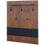 MCW Wandgarderobe MCW-A27, Garderobe Garderobenpaneel, 5 Haken 100x80cm 3D-Struktur, MVG Wildeiche-Optik
