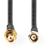 Nedis Antennenkabel - SMA-Stecker - SMA-Buchse - Vergoldet - 50 Ohm - Doppelt geschirmt - 10.0 m - Rund - PVC - Schwarz