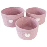 Intirilife Aufbewahrungskorb Set 3-teilig rosa 24 x 14 x 22 cm