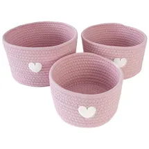 Intirilife Aufbewahrungskorb Set 3-teilig rosa 24 x 14 x 22 cm